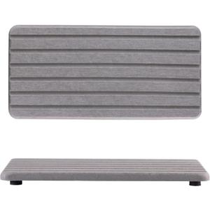 2 PCS Water Absorbent Diatomite Coasters Rectangle, Grooved Design, Water Absorbing Stone Used for Hand Soaps & Plants & toiletries in The Modern Home (8.3" x 4"/21 x 10cm, 8.3" X 4" Grey)