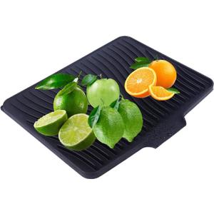 Silicone Dish Drying Mat 16x13 Multiple Usage, Easy clean, Eco-friendly, Heat-resistant Silicone Mat Dish Drying Mats For Kitchen Counter or Sink, Refrigerator or Drawer liner, Black, 16inchx13inch