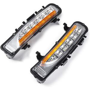 Xenon White LED Daytime Running Lighs with Amber Turn Signal Lamp Compatible for 2011-2014 Ford Edge Lower Bumper