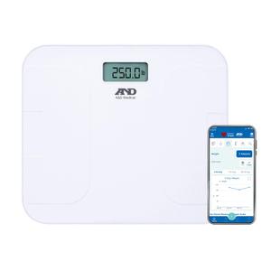 A&D Medical Digital Body Weight Scale, UC-356BLE Bluetooth Bathroom Weight Machine, UltraWide Platform and Large Display, Syncs with A&D App,550lb (249kg), Batteries Included, FSA/HSA Eligible, White