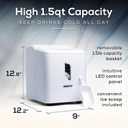 Igloo Portable Ice Maker with Scoop - Countertop Ice Maker with LED Control Panel & 1.5 Qt Water Tank - Ice Maker Produces 26 Lbs. of Ice in 24 Hours with 9 Large or Small Cubes in 7 Minutes- White