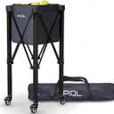 Navy Blue Pickleball Ball Caddy - Wheeled Cart, Storage Bag - 100 pickleball capacity - Tennis Ball Hopper
