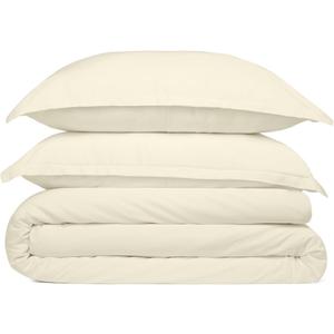 Cosy House Collection 100% Rayon Derived from Bamboo Duvet Cover Set - Cooling, Breathable, Soft & Smooth Weave Set with Shams (King/Cal King, Cream)