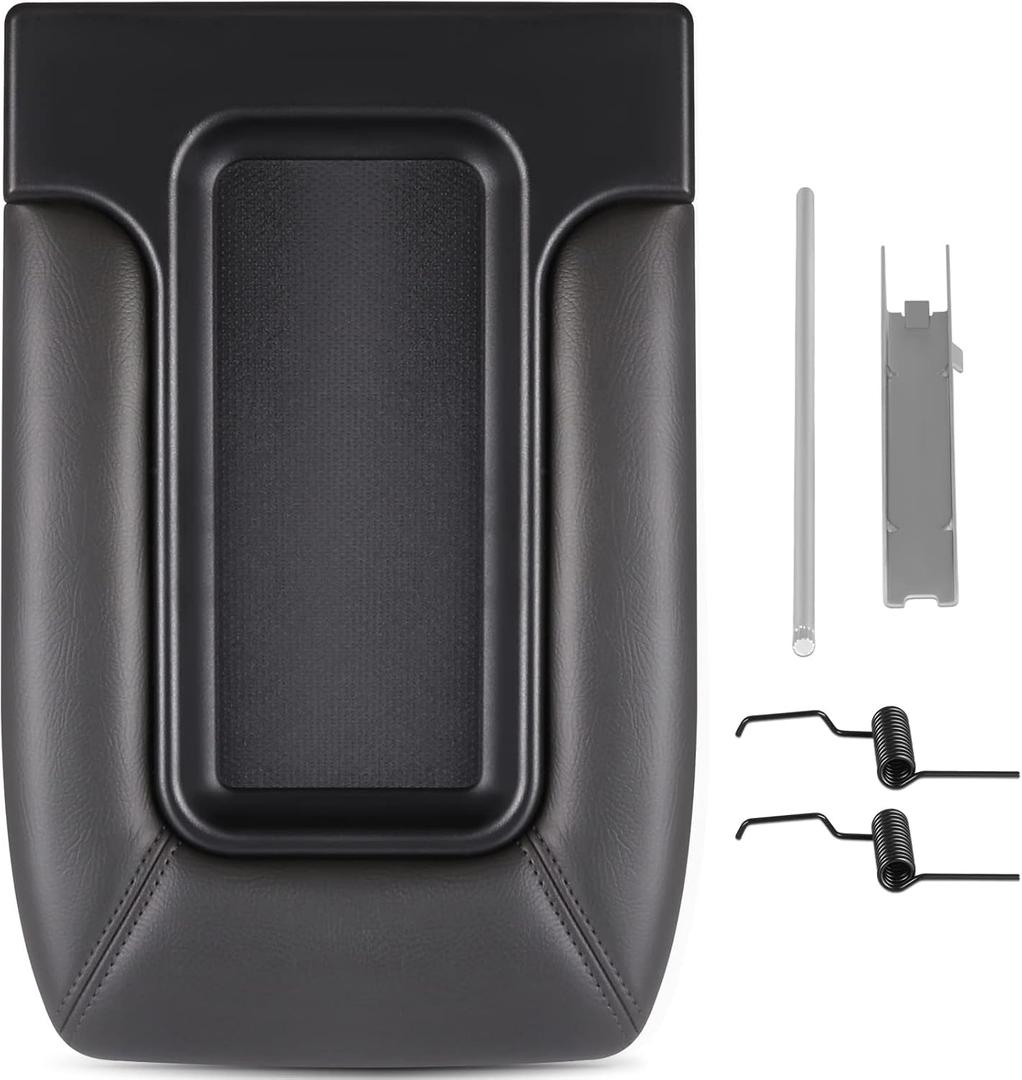 SCITOO Center Console Lid Replacement Kit for 1999-2007 For Chevy Silverado, Avalanche, Suburban, For GMC Sierra, Yukon - Center Console Cover OEM 19127364, 19127365, 19127366 Dark Grey