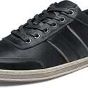 Jousen Men's Leather Fashion Sneakers Retro Dress Business Casual Shoes for Men