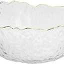 TOSSOW Glass Salad Bowl Irregular Shape Serving Bowls, 25 oz Pyrex Mixing Bowls for Kitchen Prep, Fruit, Snack, Dessert, and Candy Dishes or Nut Bowls(Transparent)