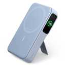 Anker MagGo Power Bank, Qi2 Certified 15W Ultra-Fast MagSafe-Compatible Portable Charger, 10,000mAh Battery Pack with Smart Display & Foldable Stand, For iPhone 16/15/14/13 Only (USB-C Cable Included) (Blue)