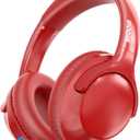 MIDOLA Bluetooth Headphones Over Ear 68H Playtime 6 EQ Wireless Headset with Microphone HiFi Stereo Foldable Lightweight Deep Bass for Travel Home Office Cellphone Red