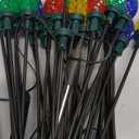 Set of 4 C7 Solar Christmas Decorations, 8 Modes Vintage Swaying Garden Lights, Outdoor Pathway Solar Christmas Stake Lights, Upgraded Base on Firefly Light for Lawn Decor, Multicolor