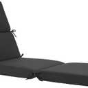 3" Solid Outdoor Lounge Chair Cushion, 74 x 22.5 inch Weather Resistant Chaise Lounge Cushion with 6 Ties for Patio Pool Furniture