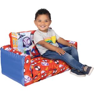 Spidey and his Amazing Friends 2-in-1 Inflatable Sofa Bed, Kids Sofa Couch Fold Out, Foldable Chair Lounger for Toddlers and Kids, 11 Inches