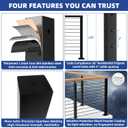 T304 Stainless Steel Corner Cable Railing Posts 36"(Post 35.5x2x2) L-drilled Flat Top Railing Post-Wire Railing Handrail Post for Indoor Outdoor Wood/Concrete Deck Balcony Porch Cable Railing System