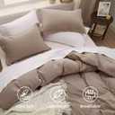 Bedsure Prewashed Duvet Cover King, Cotton-Like Soft Bedding Set, Khaki