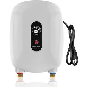Under Sink Tankless Water Heater, Electric, 110V/ 120V, Point of Use, Instant Hot Water, Compact Design, Easy Installation for Kitchen, Bathroom, RV & Apartment (White)