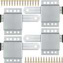 4 Pack Garage Door Side Lock with Self Tapping Screws, Heavy Duty Inside Deadlock Dual Side Lock Part, Galvanized Steel, for Door Security Slide Latch Assembly Replacement, Black PVC Handle Cover