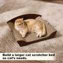 ZOMISIA 2 Pack 26'' Cardboard Cat Scratcher Bed - Large Scratcher Couch for Indoor Cats, Orthopedic Scratching Board, Lounger Scratching Couch with Bells