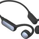 Kids Bluetooth Headphones, Wireless Kids Earbuds with 85dB Volume Limit, Bluetooth5.3, Air Conduction Open-Ear Headphones, 20-Hour Playtime, with Built-in Mic for Toddlers, Boys and Girl (Black)