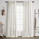 38 inches Wide Cream Natural Linen Curtains 90 Inch Length 2 Panels for Living Room Rod Pocket Back Tab Window Curtain Drapes Neutral Rustic Farmhouse Decor Ivory Dining Room Curtain 90 inches Long