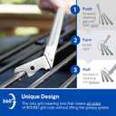 Premium Grill Scraper for Outdoor Grill with Round Grates - Bristle Free Grill Brush for Outdoor Grill - BBQ Grill Grate Cleaner Cleans Top and Bottom of Grill Without Lifting Grates