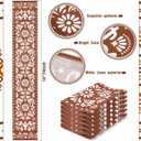 Hahafelt 12 Pcs Mexican Talavera Cielito Lindo Table Runner 71 x 13'' Linen Baby Shower Home Decor Traditional Cinco De Mayo Dia De Los Muertos Day of The Dead Fiesta Party Decoration Supplies (Brown)