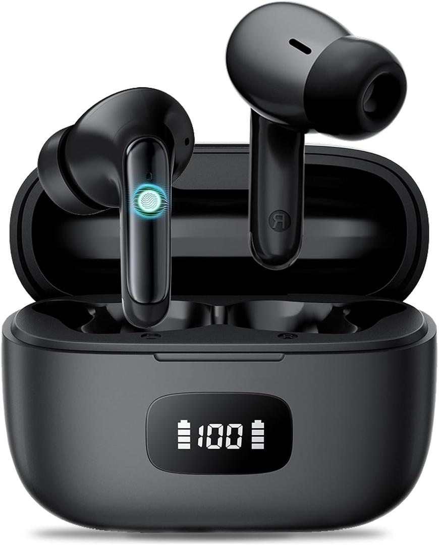 Earbuds, Wireless Earbuds 2026 Bluetooth 5.3 Headphones, 56Hrs Hi-Fi Stereo Deep Bass Earphones with 4 ENC Noise Cancelling Headphones Mics, IPX7 Waterproof Ear Buds for iPhone Android Phones Laptop