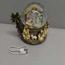 Glitzhome 150mm Lighted Musical Christmas Snow Globe,Oversized Resin Holy Family Nativity Figurines Scene Water Globe,Xmas Spinning Glitter Waterglobe for Christmas Festival Decoration Gifts