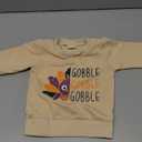 FIOMVA Toddler Baby Girl Boy Thanksgiving Outfits, Long Sleeve Turkey Sweatshirt Top+Pant Clothes Set (Thanksgiving Gobble Beige, 6-12 Months)