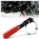 Adjustable Small Oil Filter Wrench, 180 Swivel Oil Filter Removal Tool with Stainless Steel Strips for Quick & Repair Filters, Oils Wrench Car Tools for Filters 2-3/4" to 3-1/4"