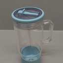 SIEROZUR 40 oz Glass Tumbler with Handle and Straw Lid Reusable Glass Tumbler with Silicone Sleeve BPA Free Iced Coffee Cup with Handle, Fits In Cup Holder, Dishwasher Safe