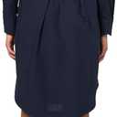 BOSS Women's Delegant Poplin Midi Shirt Dress, Blue, 4