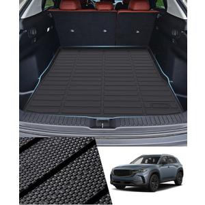 Sunsdrew Cargo Liner for 2023 2024 2025 Mazda CX-50 Accessories TPE Cargo Mat All Weather Odorless Anti-Slip Rear Cargo Tray Heavy Duty Trunk Mat Black Trunk Floor Mat
