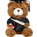 Graduation Bears 2025 Plush Stuffed Animal Bear with Gown Cap Tassel Set Cute Brown Graduate Gifts Stuffed Animal Doll Plush Toy for Graduation Party Supplies(11.8 Inch,Black)