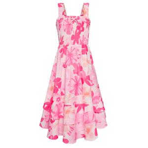 GRACE KARIN Girl Pink Floral Dress Wide Straps Easter Holiday Party Cute Maxi Boho Dress, Size 7-8,Pink Tropical