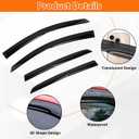 4pcs 3D Wavy MU Style Window Visors Compatible with 2010-2014 VW Golf R GTI MK6 4-Door Hatchback, Front+Rear Left+Right Outside Mount Type Dark Smoke Tint Tape-On Side Sun Rain Guards Set of 4