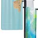 Pool Towel Rack Outdoor with Built-in Tray Adjustable, Heavy-Duty Towel Racks & Storage for Backyards