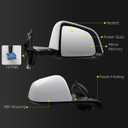 Dasbecan Side Rear View Mirror Compatible with 2020-2024 Tesla Model Y Power Heated Power Folding with Mirror Memory Right Passenger Side #1594112-00-C 159411200C (White 13pin)