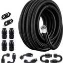 EVIL ENERGY 8AN PTFE Fuel Line Kit,E85 Nylon Braided Fuel Hose 20FT AN8 PTFE Fuel Line Hose(12/32 Inch ID) (Black)