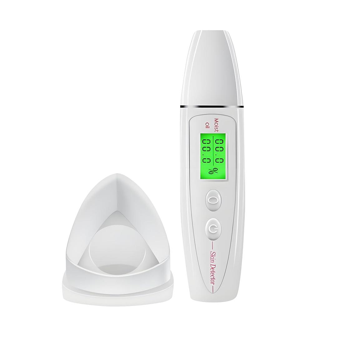 Skin Hydration Tester, Portable Skin Moisturizer Water Oil Tester ,Digital LCD Smart Display Skinly Hydration for Face Care Beauty (White)
