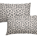 Grey Gray Cream Pillow Covers 12x20 Set of 2 Boho Design Polka Dot Throw Pillows Modern Brush Strokes Print Decorative Pillowcase Lumbar Cushion Cover Linen Case for Home Sofa Couch Bed