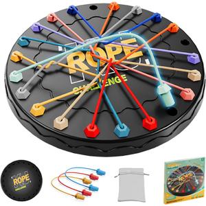 lartoys Rope Untangling Puzzle Game, Educational Strategy Board Game for Kids & Adults, Family Travel Party Games with Multi-Level Challenges, Gifts for All Ages (Manual on Box) (Large(8.8 in)