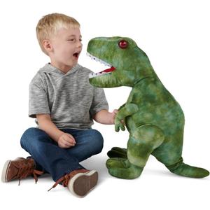 Talking 52cm Large T-Rex Dinosaur Plush Toy, with Talk Back & Sound Features, T-rex Cuddly 20 Inch Plush Toy Dino with Sound Effects and Talking Features