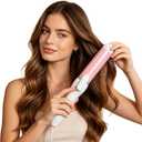 Ceramic 1.6 Inch Big Barrel Curling Iron, Produces Flawless Waves, Curling Iron for Use on Medium and Long Hair, 2 Heat Setting Curling Iron, Auto Shut-Off,Pink