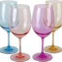 Lily's Home Unbreakable Acrylic Wine Glasses, Made of Shatterproof Tritan Plastic and Ideal for Indoor and Outdoor Use, Reusable (Multi - Light) - 20 oz each, Set of 3