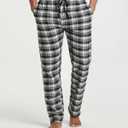 Real Essentials 3 Pack: Men's Soft Cotton Flannel Pajama Pants PJ Lounge Bottoms Elastic Waist Pockets (Big and Tall) (XXL)