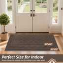 BEQHAUSE Dirt Trapper Door Mat 32" x 72", Doormat Non-Slip Entryway Rugs Washable, Dog Door Mat Stain Resistant and Absorbent Welcome Floor Mat for Front Back Door, Mud Wet Shoes & Paws, Light Brown