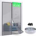 TheFitLife Fiberglass Magnetic Screen Door - Heavy Duty Mesh with Full Frame Hook and Loop Powerful Magnets That Closure Automatically, Door Screen Mesh Net (36x83 Inch)