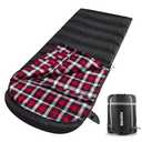POEPORE Flannel Sleeping Bag Cotton 0 Degree Cold Weather for Adults XXL Sleeping Bag 4 Season Big and Tall with Compression Sack