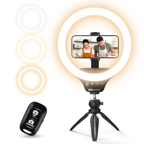 12" Desk Ring Light with Stand & Phone Holder - Adjustable Studio Light for Photography，Zoom Meetings, YouTube, TikTok, Live Streaming