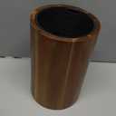 Ninonly Universal Knife Block Holder, Round Wooden Countertop Knife Block Without Knives, Acacia Wood Knife Storage for Kitchen Steak Knives, Scissors & Sharpening Rod