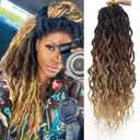 Faux Locs Crochet Hair 24Inch Goddess Locs Crochet Hair, 6Packs Soft Locs Curly Ends Dreadlocks Crochet Locs Synthetic Crochet Braids(OT30/27, 24'')
